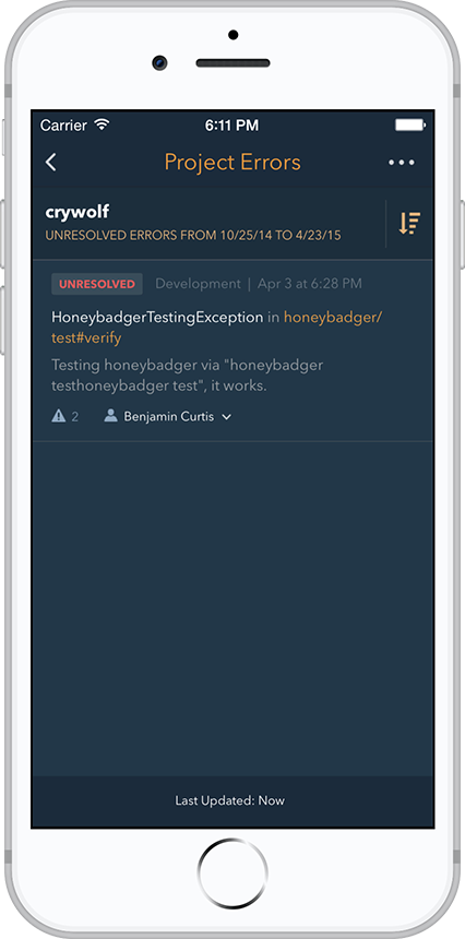 Honeybadger for iOS and Android